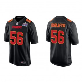 Men's George Karlaftis Kansas City Chiefs Black Super Bowl LVIII Carbon Fashion Game Jersey