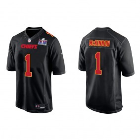 Men's Jerick McKinnon Kansas City Chiefs Black Super Bowl LVIII Carbon Fashion Game Jersey