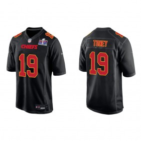 Men's Kadarius Toney Kansas City Chiefs Black Super Bowl LVIII Carbon Fashion Game Jersey