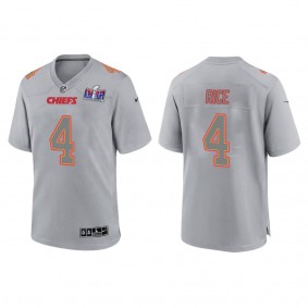 Men's Rashee Rice Kansas City Chiefs Gray Super Bowl LVIII Atmosphere Fashion Game Jersey