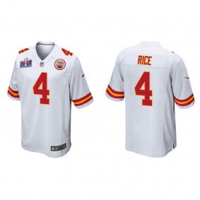 Men's Rashee Rice Kansas City Chiefs White Super Bowl LVIII Game Jersey