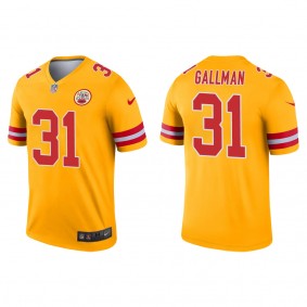 Men's Kansas City Chiefs Wayne Gallman Gold Inverted Legend Jersey