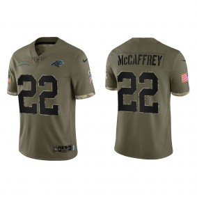 Christian McCaffrey Carolina Panthers Olive 2022 Salute To Service Limited Jersey