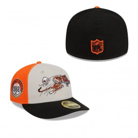 Men's Cincinnati Bengals Cream Black 2023 Sideline Historic Low Profile 59FIFTY Fitted Hat