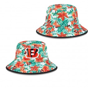 Men's Cincinnati Bengals White Botanical Bucket Hat