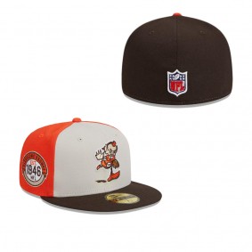 Men's Cleveland Browns Cream Brown 2023 Sideline Historic 59FIFTY Fitted Hat