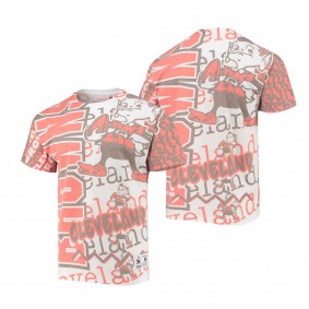 Cleveland Browns Mitchell & Ness White Jumbotron 2.0 Sublimated T-Shirt