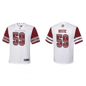 Youth Washington Commanders Jon Bostic White Game Jersey