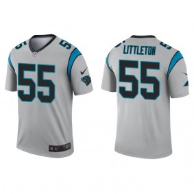 Men's Carolina Panthers Cory Littleton Silver Inverted Legend Jersey