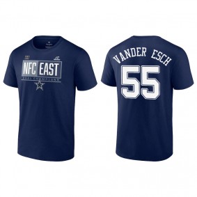 Men's Dallas Cowboys Leighton Vander Esch Navy 2021 NFC East Division Champions Blocked Favorite T-Shirt