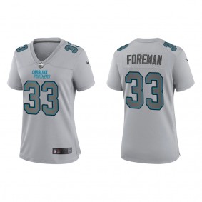 D'Onta Foreman Women's Carolina Panthers Gray Atmosphere Fashion Game Jersey