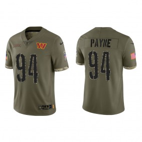 Da'ron Payne Washington Commanders Olive 2022 Salute To Service Limited Jersey