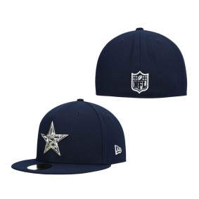 Men's Dallas Cowboys New Era Navy Fractured Metal 59FIFTY Fitted Hat