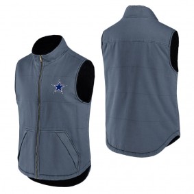 Men's Dallas Cowboys NFL x Darius Rucker Collection by Fanatics Navy Sherpa-Lined Full-Zip Vest