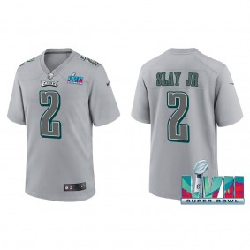 Darius Slay Jr Men's Philadelphia Eagles Nike Gray Super Bowl LVII Patch Atmosphere Fashion Game Jersey