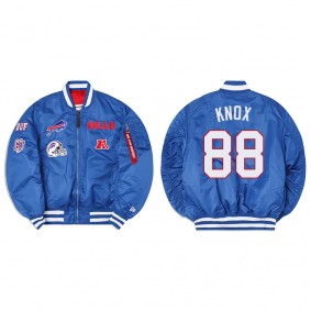 Dawson Knox Alpha Industries X Buffalo Bills MA-1 Bomber Royal Jacket