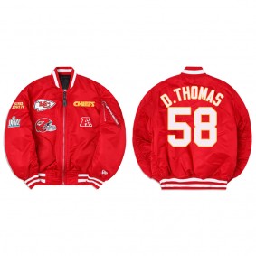 Derrick Thomas Alpha Industries X Kansas City Chiefs MA-1 Bomber Red Jacket