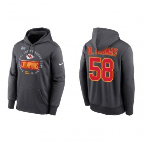 Derrick Thomas Kansas City Chiefs Anthracite Super Bowl LVII Champions Locker Room Trophy Collection Pullover Hoodie