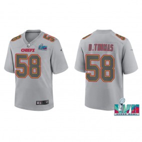 Derrick Thomas Youth Kansas City Chiefs Nike Gray Super Bowl LVII Patch Atmosphere Fashion Game Jersey