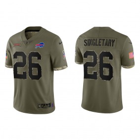 Devin Singletary Buffalo Bills Olive 2022 Salute To Service Limited Jersey