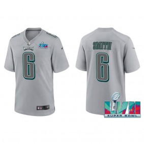 DeVonta Smith Men's Philadelphia Eagles Nike Gray Super Bowl LVII Patch Atmosphere Fashion Game Jersey