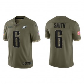 DeVonta Smith Philadelphia Eagles Olive 2022 Salute To Service Limited Jersey