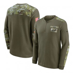 Philadelphia Eagles Olive 2021 Salute To Service Henley Long Sleeve Thermal Top