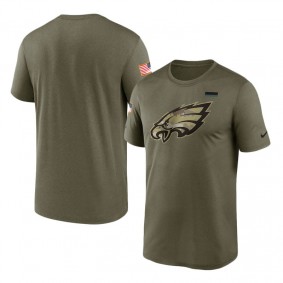 Philadelphia Eagles Olive 2021 Salute To Service Legend Performance T-Shirt