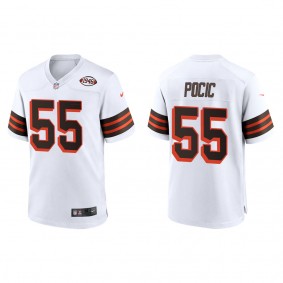 Men's Cleveland Browns Ethan Pocic White 1946 Collection Game Jersey