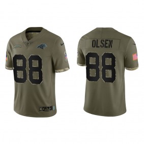 Greg Olsen Carolina Panthers Olive 2022 Salute To Service Limited Jersey