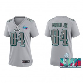 Greg Ward Jr. Women's Philadelphia Eagles Nike Gray Super Bowl LVII Patch Atmosphere Fashion Game Jersey