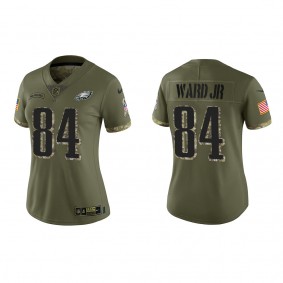 Greg Ward Jr. Women's Philadelphia Eagles Olive 2022 Salute To Service Limited Jersey