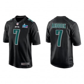 Haason Reddick Men's Philadelphia Eagles Black Super Bowl LVII Patch Fashion Game Jersey