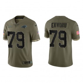 Ikem Ekwonu Carolina Panthers Olive 2022 Salute To Service Limited Jersey