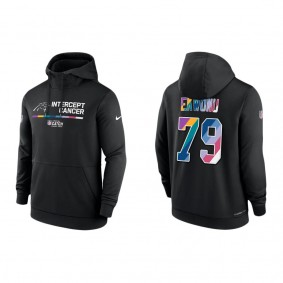 Ikem Ekwonu Carolina Panthers 2022 Crucial Catch Therma Performance Pullover Hoodie