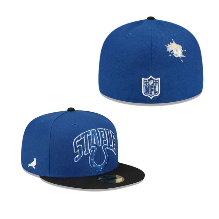 Indianapolis Colts Royal White Staple Collection 59FIFTY Fitted Hat