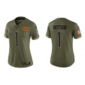 Jahan Dotson Women's Washington Commanders Olive 2022 Salute To Service Limited Jersey