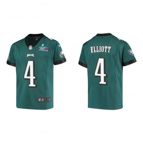 Jake Elliott Youth Philadelphia Eagles Super Bowl LVII Midnight Green Game Jersey