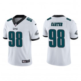 Men's Philadelphia Eagles Jalen Carter White 2023 NFL Draft Vapor Limited Jersey