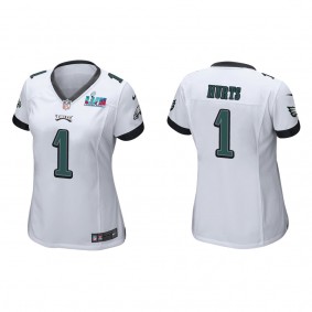 Jalen Hurts Women's Philadelphia Eagles Super Bowl LVII White Game Jersey