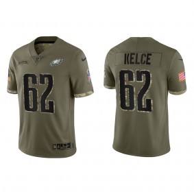 Jason Kelce Philadelphia Eagles Olive 2022 Salute To Service Limited Jersey