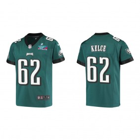 Jason Kelce Youth Philadelphia Eagles Super Bowl LVII Midnight Green Game Jersey