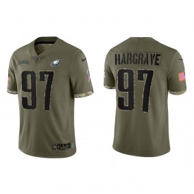 Javon Hargrave Philadelphia Eagles Olive 2022 Salute To Service Limited Jersey