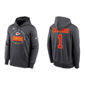 Jerick McKinnon Kansas City Chiefs Anthracite Super Bowl LVII Champions Locker Room Trophy Collection Pullover Hoodie