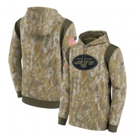 New York Jets Camo 2021 Salute To Service Therma Performance Pullover Hoodie