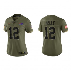 Jim Kelly Women's Buffalo Bills Olive 2022 Salute To Service Limited Jersey