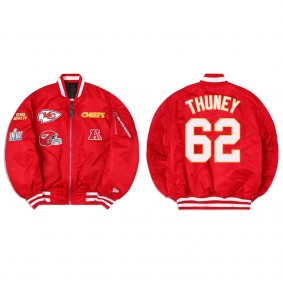 Joe Thuney Alpha Industries X Kansas City Chiefs MA-1 Bomber Red Jacket