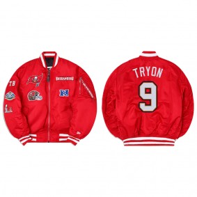 Joe Tryon Alpha Industries X Tampa Bay Buccaneers MA-1 Bomber Red Jacket