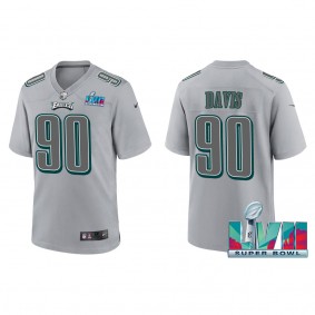 Jordan Davis Men's Philadelphia Eagles Nike Gray Super Bowl LVII Patch Atmosphere Fashion Game Jersey