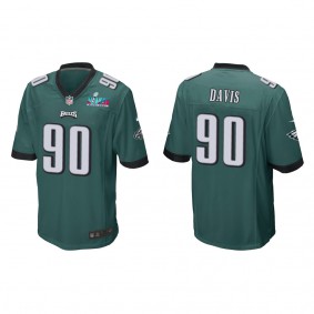 Jordan Davis Men's Philadelphia Eagles Super Bowl LVII Midnight Green Game Jersey